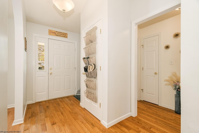 foyer entrance featuring light hardwood / wood-style flooring