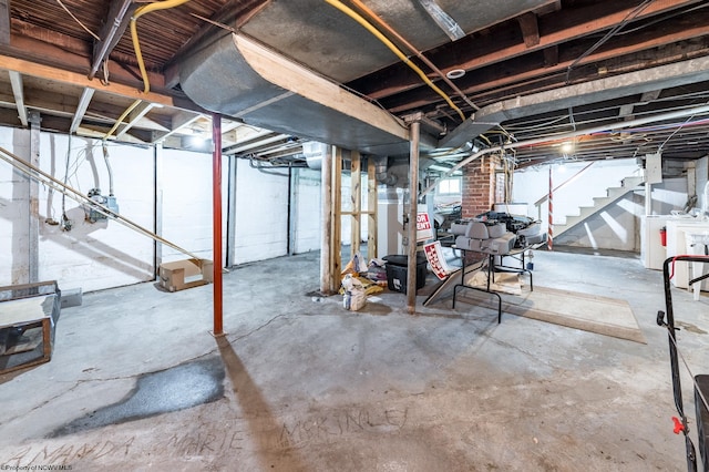 basement featuring washer and dryer