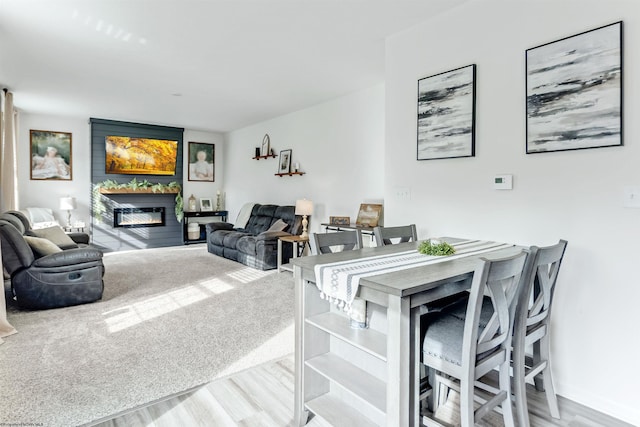 living room featuring light wood-type flooring