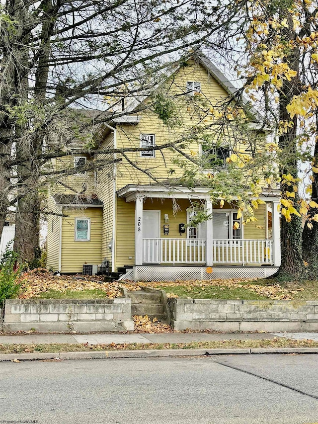 view of front of home featuring covered porch