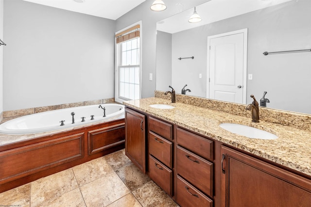 bathroom with a bathtub and vanity