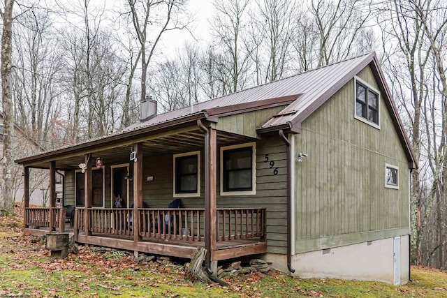 exterior space featuring covered porch