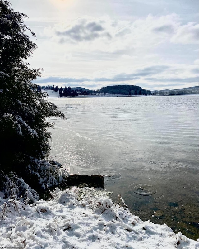 property view of water featuring a mountain view