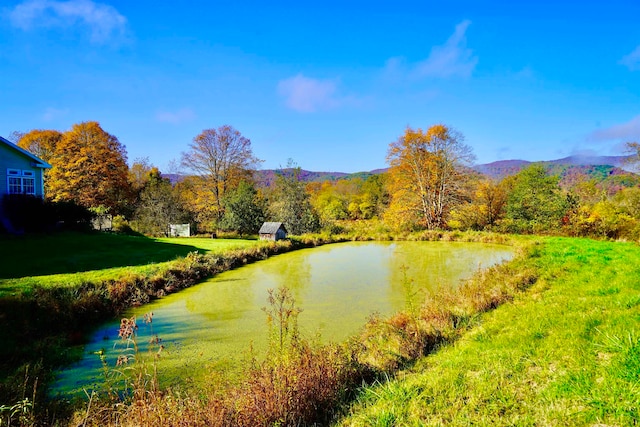 property view of water featuring a mountain view