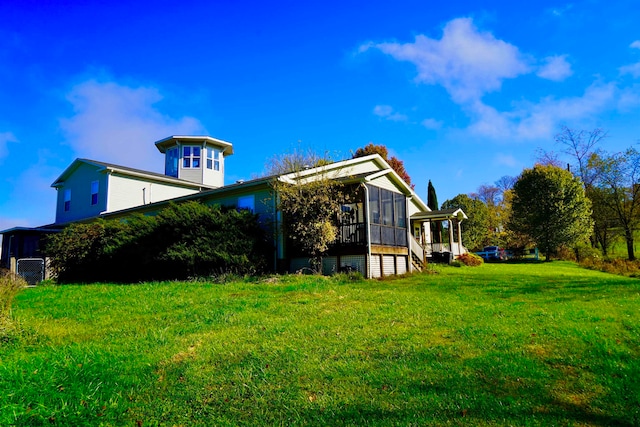 exterior space with a yard