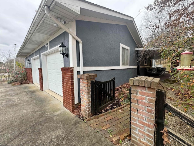 view of home's exterior featuring a garage