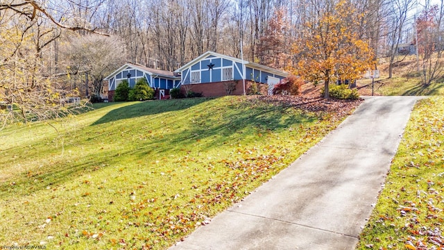 exterior space with a front yard