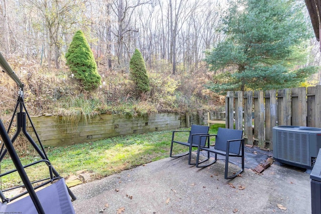 view of patio with central AC