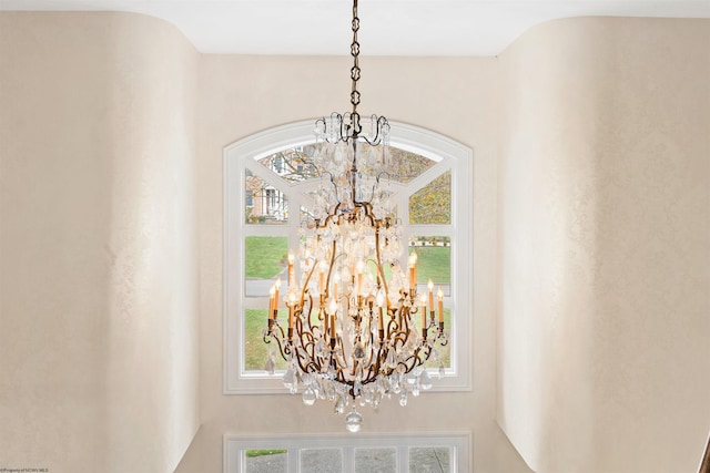 details featuring a notable chandelier