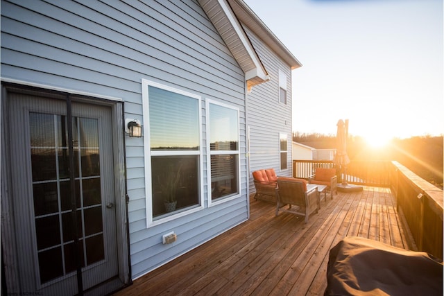 view of deck at dusk