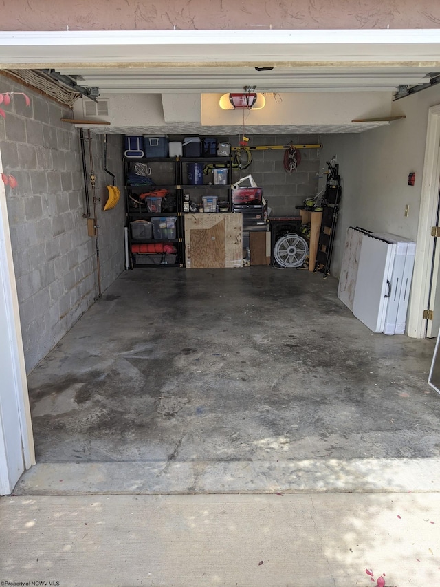 view of garage