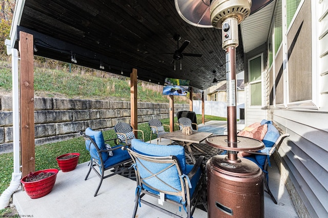 view of patio / terrace with ceiling fan