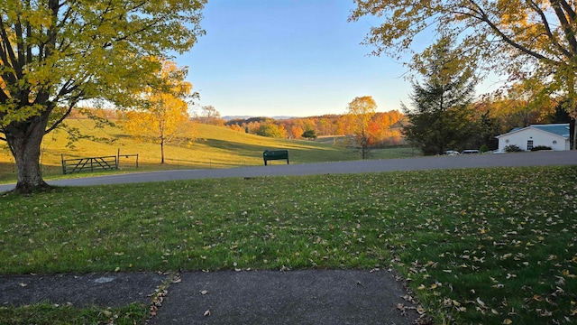 view of yard featuring a rural view