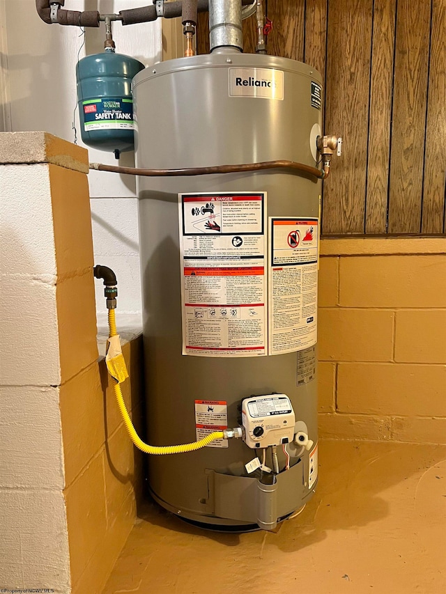 utilities featuring gas water heater