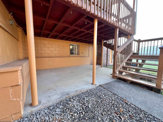 view of patio featuring a deck