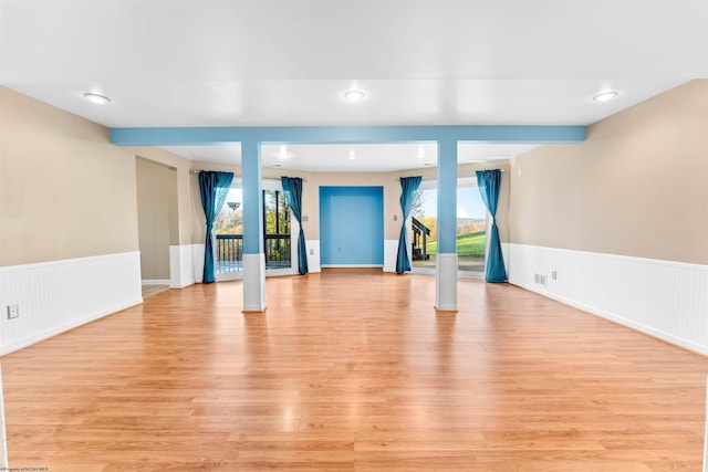 unfurnished room featuring light hardwood / wood-style flooring