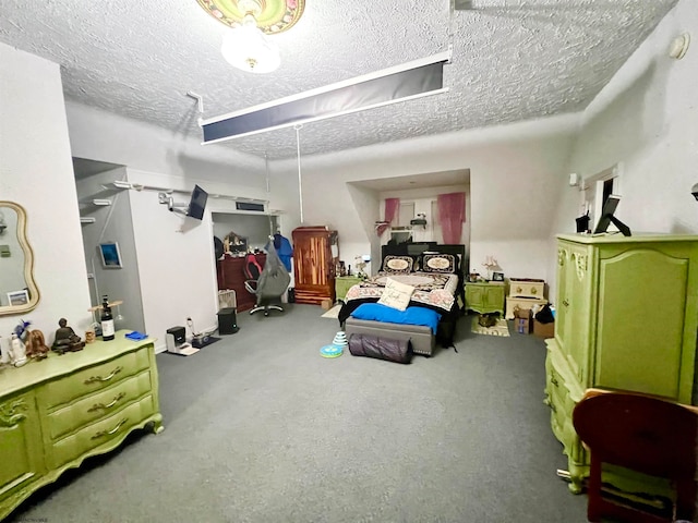 bedroom featuring a textured ceiling