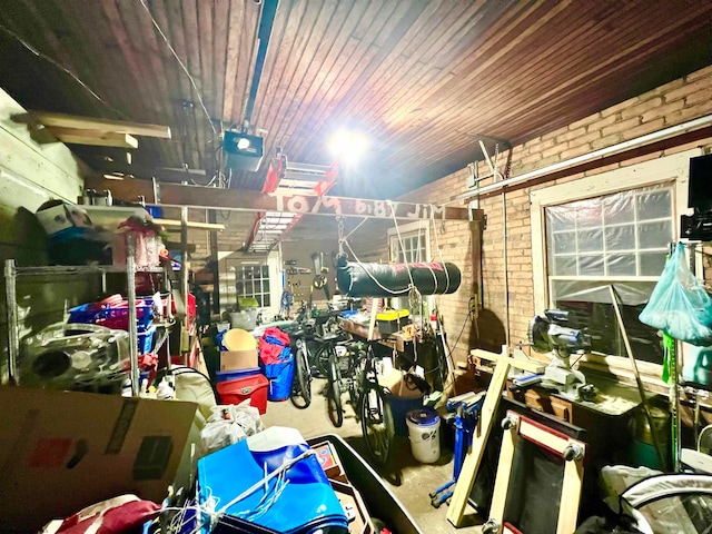 interior space with a garage door opener