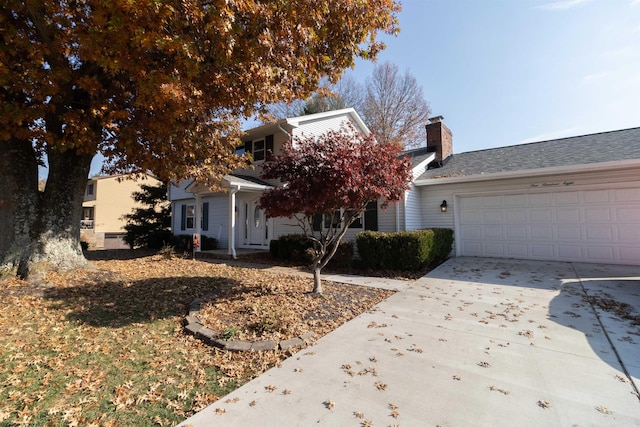 view of front of house with a garage