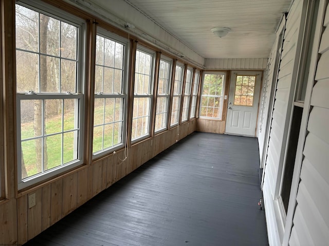 view of unfurnished sunroom