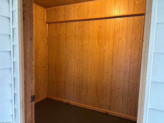 interior space with wood walls