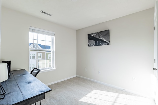 view of carpeted office