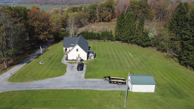 drone / aerial view featuring a rural view