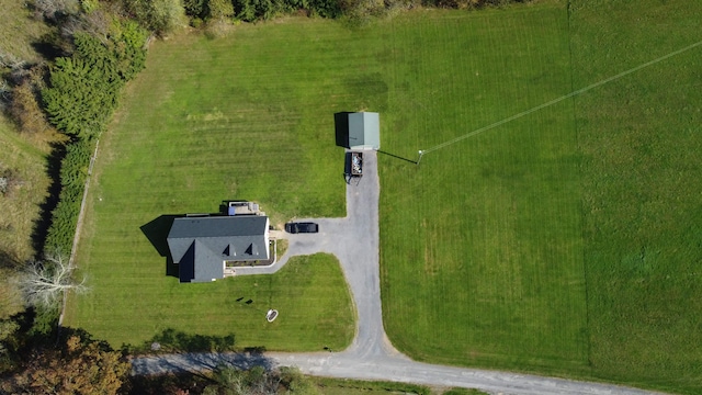 bird's eye view with a rural view