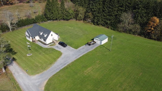 aerial view with a rural view