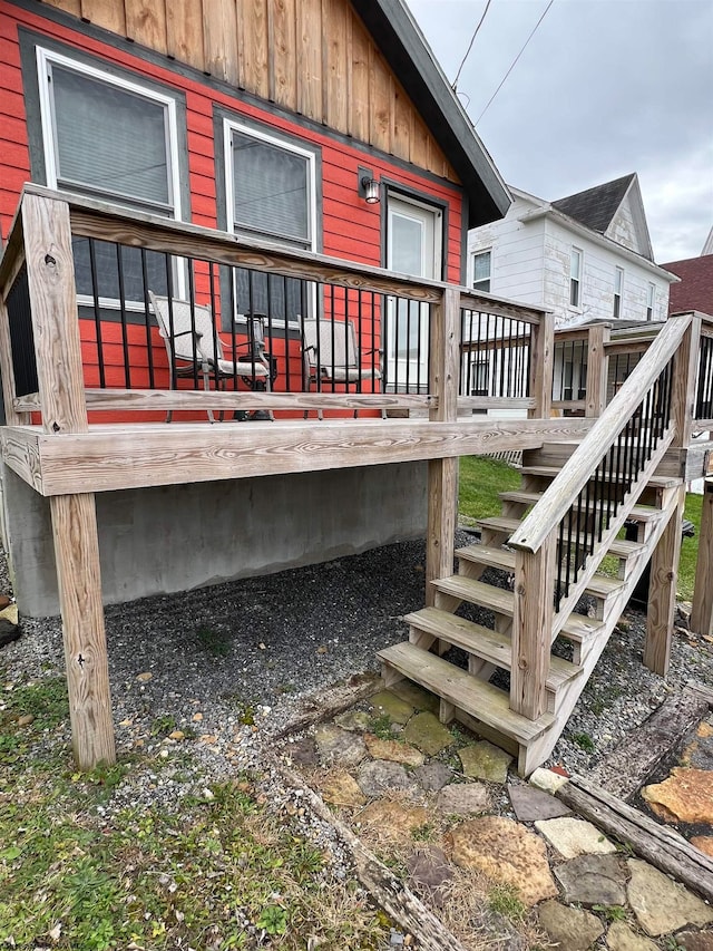 rear view of house with a deck