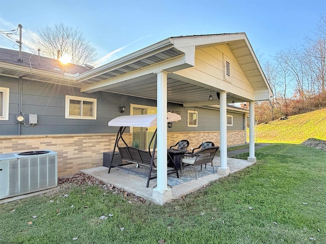 view of patio / terrace featuring central air condition unit