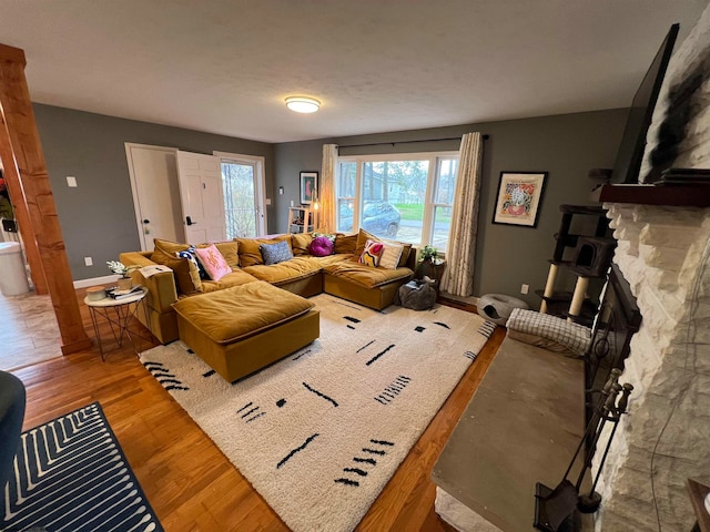 living room featuring hardwood / wood-style floors