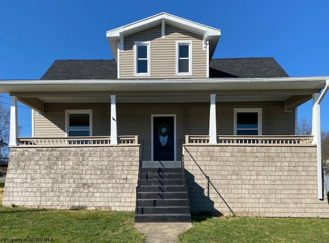 view of front of property featuring a porch