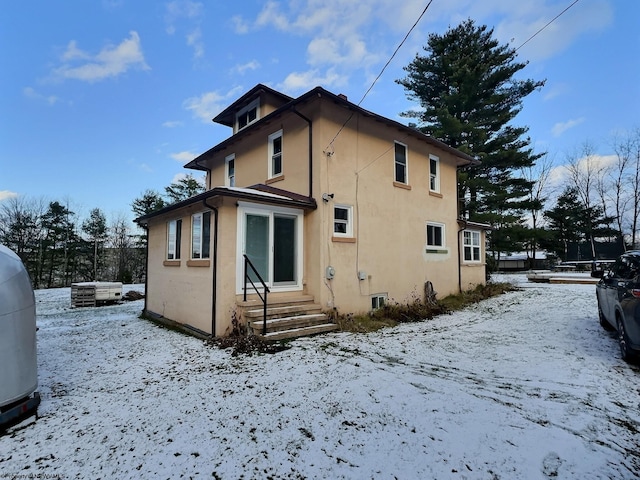 view of snowy exterior