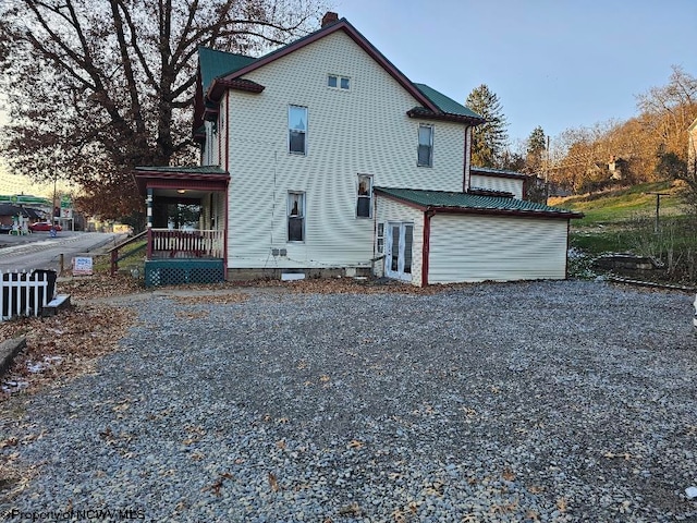 exterior space with a porch