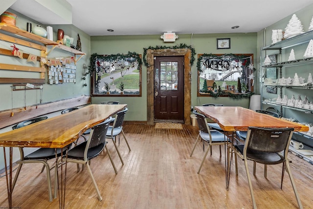 dining room featuring light hardwood / wood-style floors