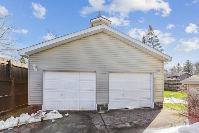 view of garage