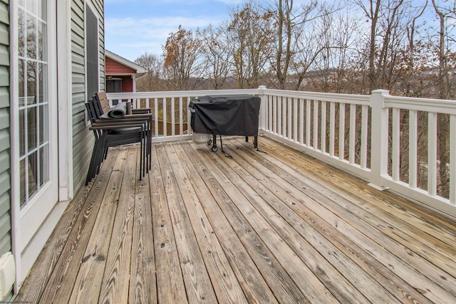 deck with area for grilling