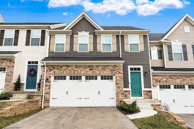 view of property with a garage