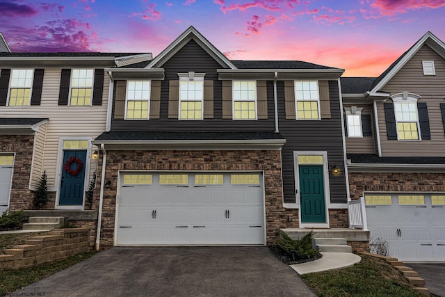 view of property with a garage