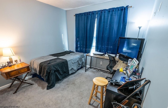 bedroom featuring carpet