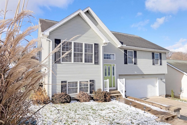 view of front of home with a garage