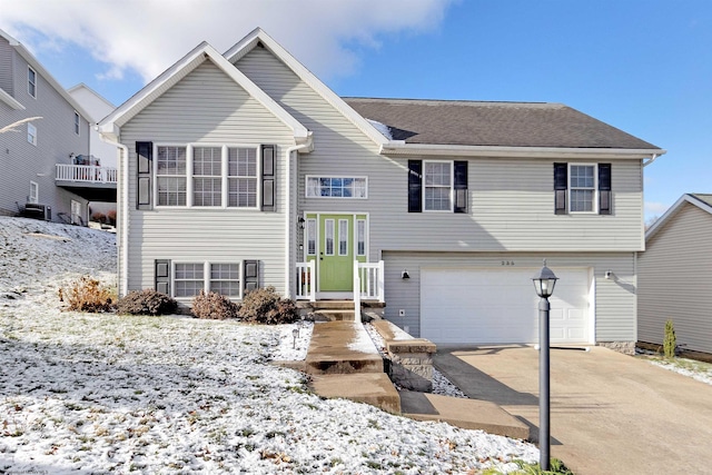 split foyer home with a garage