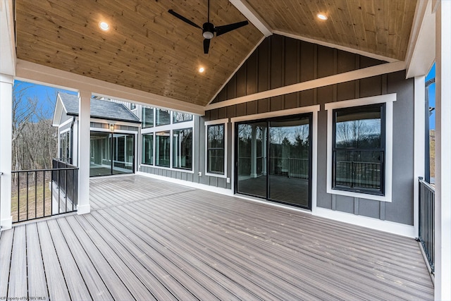 deck with ceiling fan