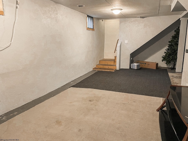 basement with a drop ceiling