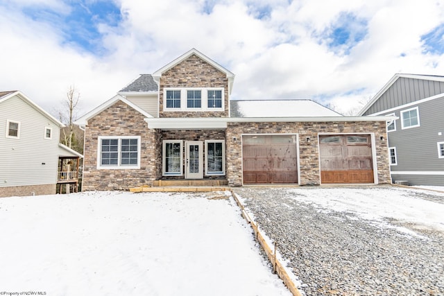 view of front of home with a garage