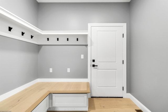 mudroom featuring light wood-type flooring