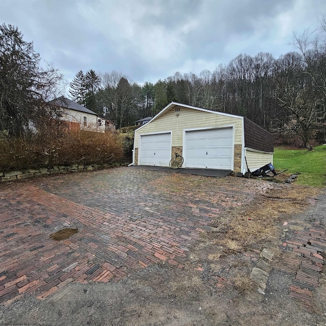 view of garage