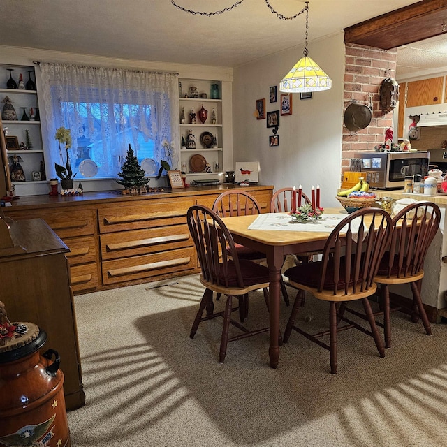 view of carpeted dining room