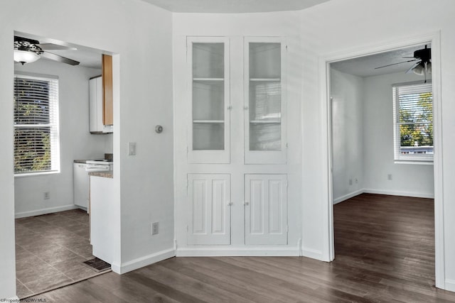 corridor with dark wood-type flooring